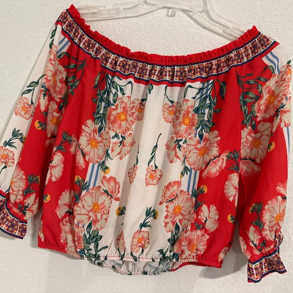 Flying Tomato floral l/s crop top, size s. - Picture 1 of 4